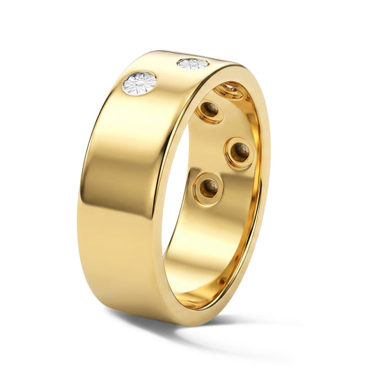 EVER TRUE Weißer Diamant Ring Nickelfreies Messing (Größe 19.00) ca. 0,02 ct