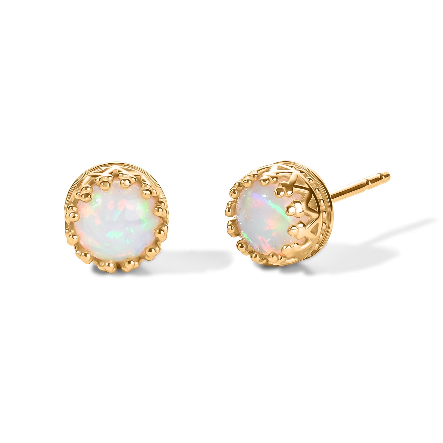D'Joy AA Natürlicher, äthiopischer Welo Opal Ohrringe 925 Silber 750 Vergoldet ca. 1,23 ct.