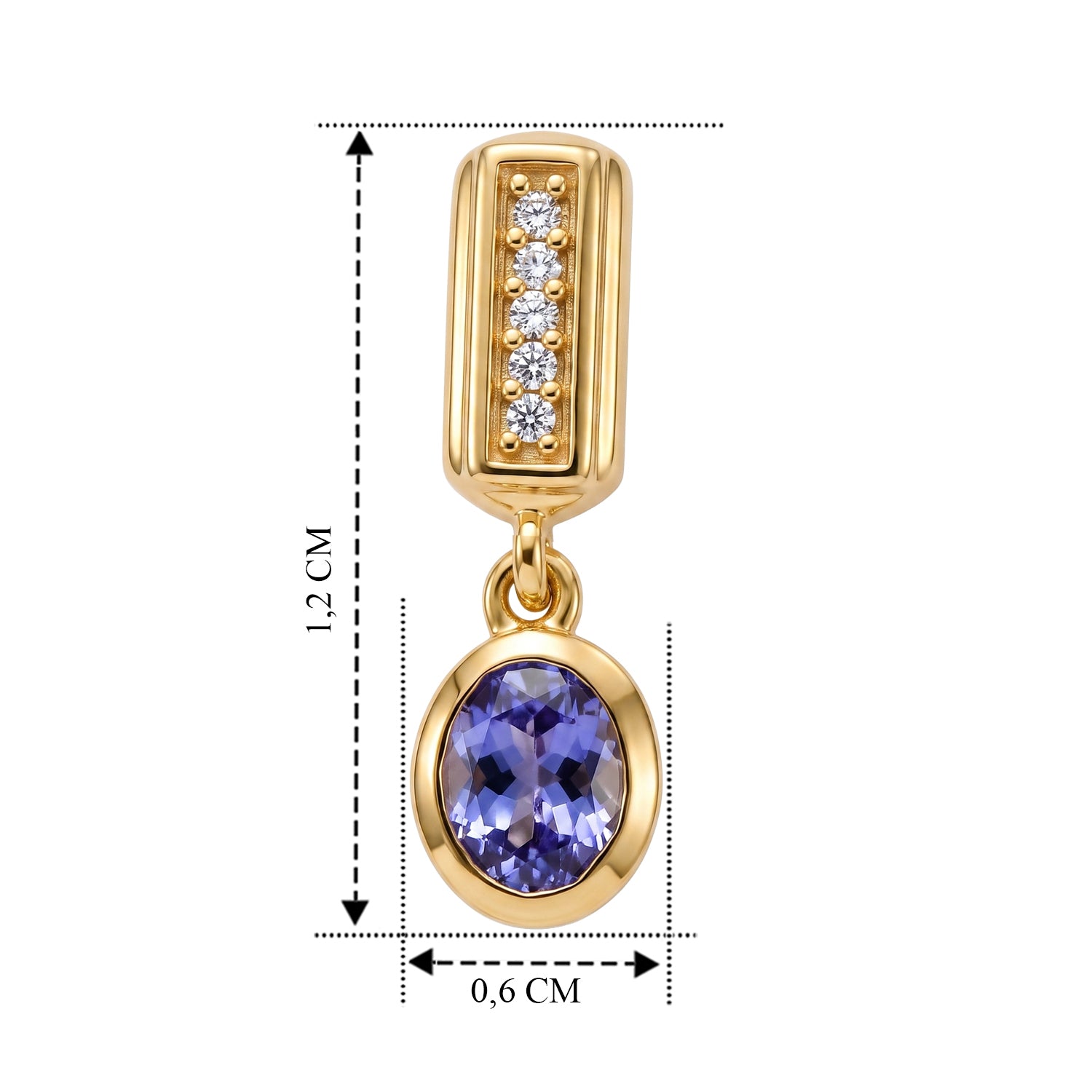 EVER TRUE AA Tansanit, Weißer Zirkon Ohrringe 950 Kupfer ca. 0,79 ct.