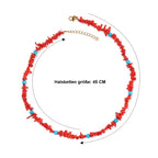 EVER TRUE Koralle, Magnesit Halskette ca. 45 cm + 5 cm Extender 316L Edelstahl Gold ca. 90,00 ct.