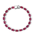 D'Joy Afrikanischer Rubin (Fissure gefüllt) Armband ca. 20 cm 925 Silber Rhodiniert ca. 28,35 ct.