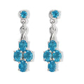 D'Joy Neon Apatit Ohrringe, 925 Silber rhodiniert - 1,43 ct.