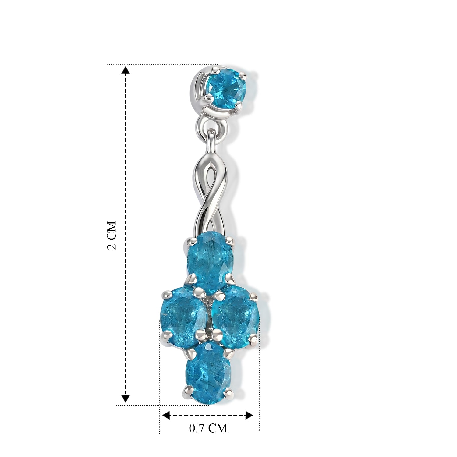 D'Joy Neon Apatit Ohrringe, 925 Silber rhodiniert - 1,43 ct.