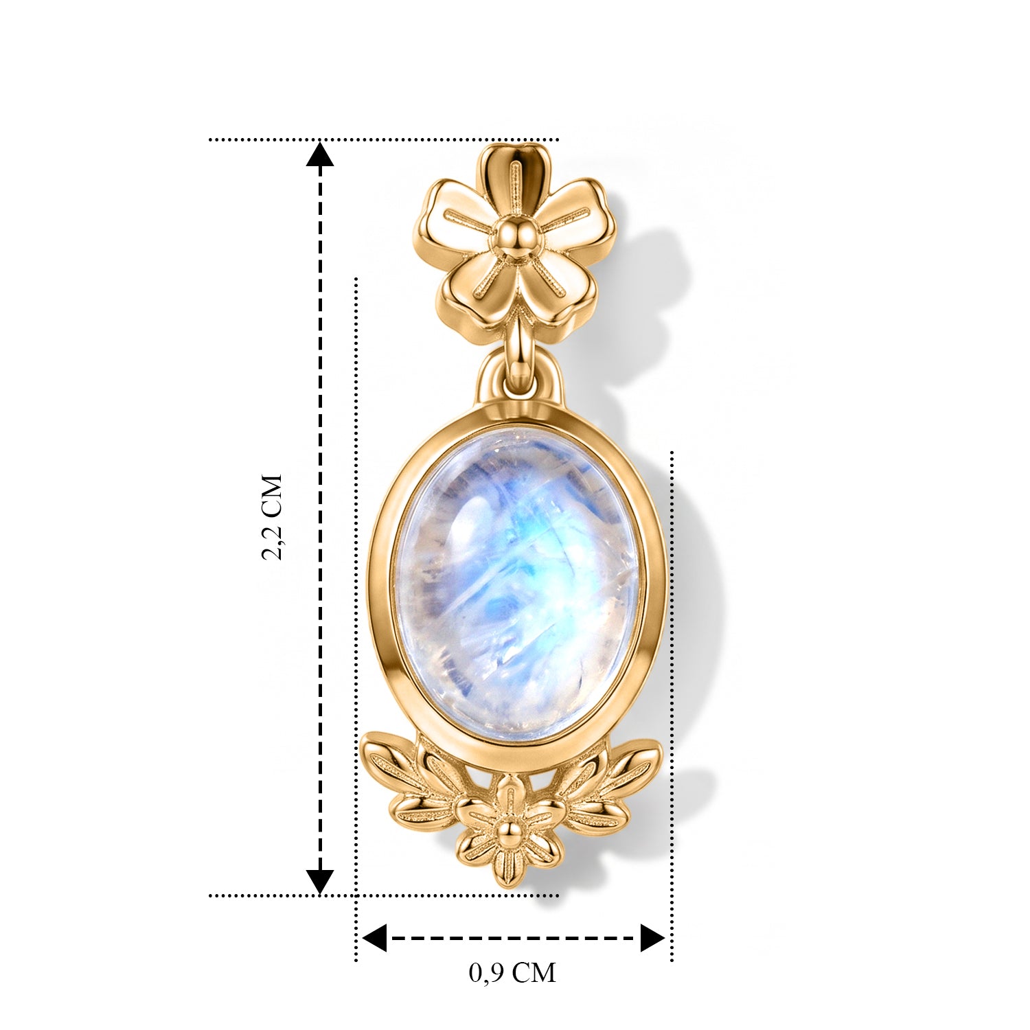 EVER TRUE Regenbogen Mondstein Ohrringe 950 Kupfer ca. 4,30 ct.