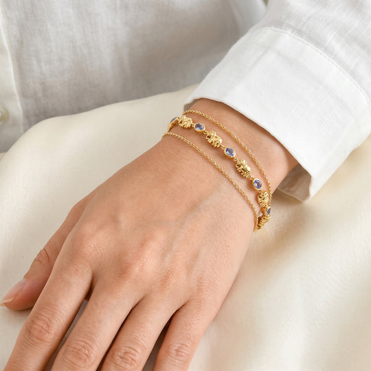 EVER TRUE AA Tansanit Armband ca. 18 cm 950 Kupfer ca. 1.67 ct