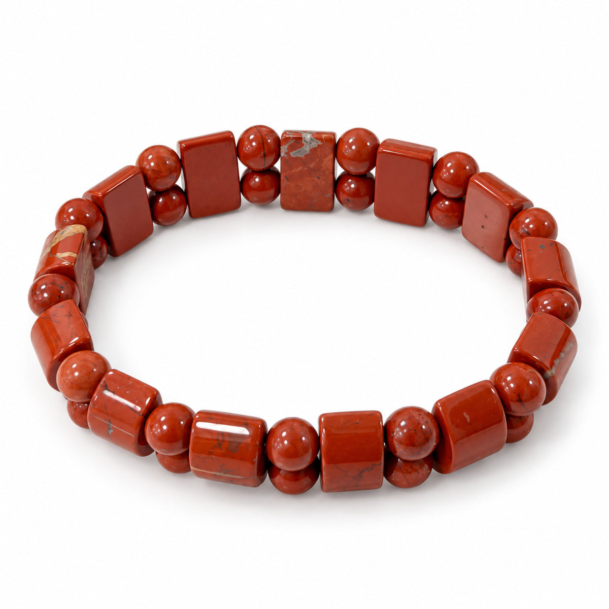 Rotes Achat Armband, flexibel