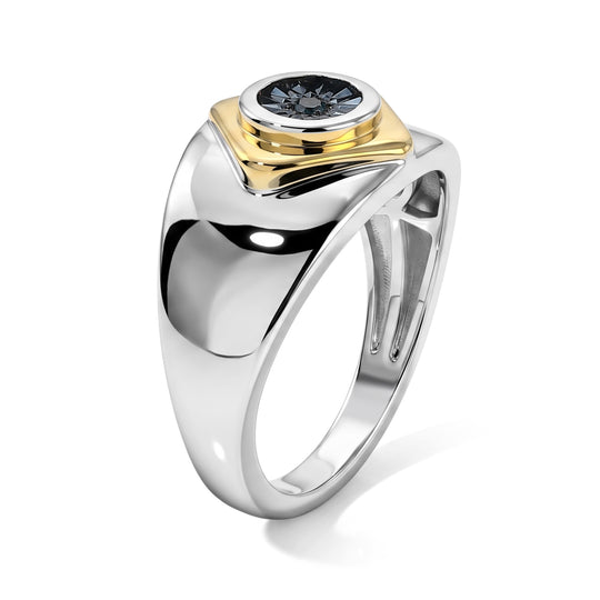 EVER TRUE Blauer Diamant Ring Nickelfreies Messing (Größe 18.00) ca. 0,01 ct