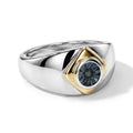 EVER TRUE Blauer Diamant Ring Nickelfreies Messing (Größe 17.00) ca. 0,01 ct