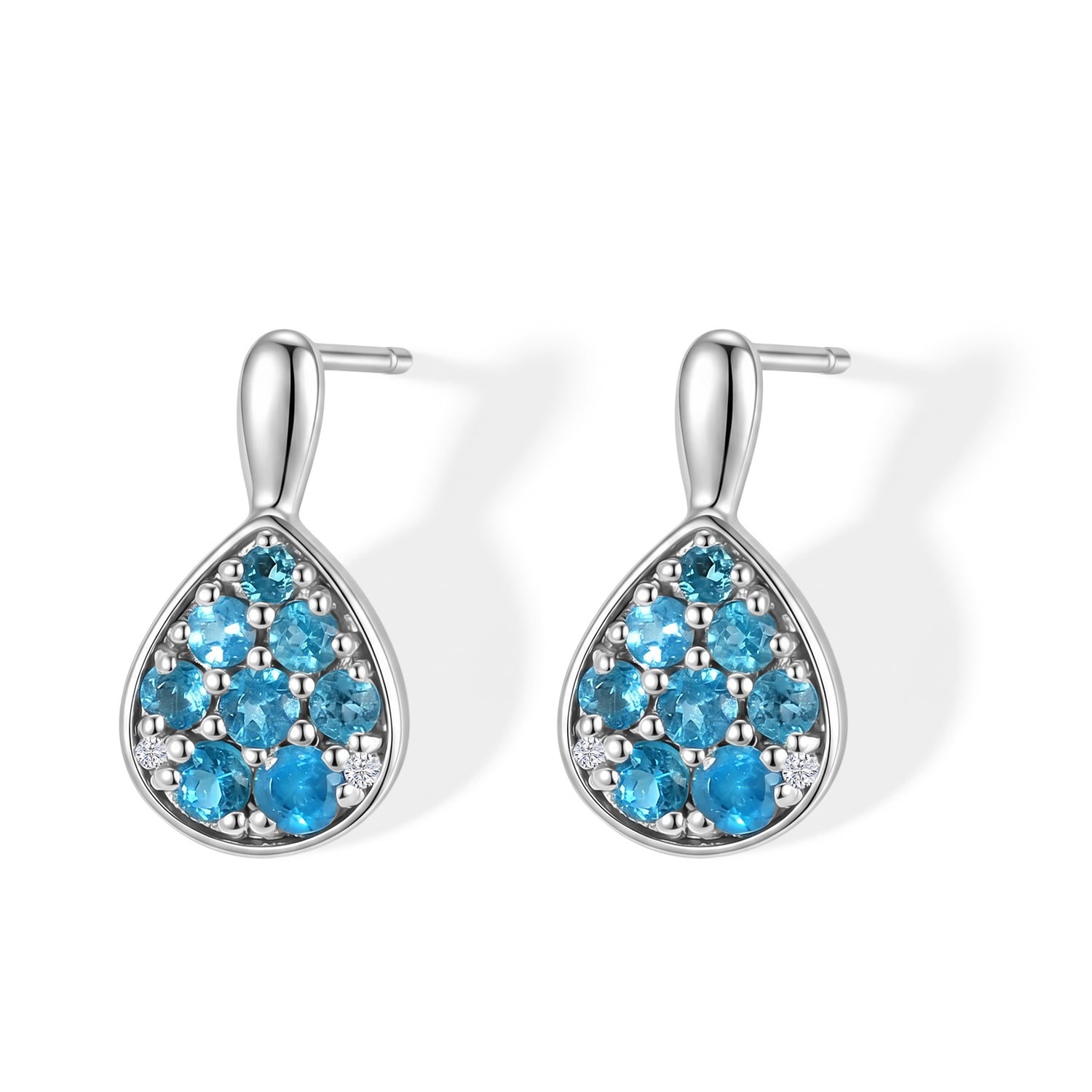 D'Joy Neon Apatit Ohrringe 925 Silber Rhodiniert ca. 0,94 ct.