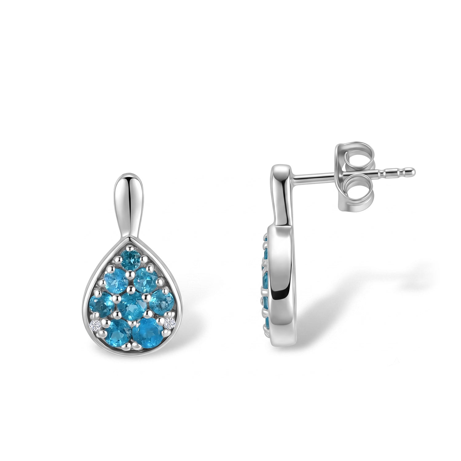 D'Joy Neon Apatit Ohrringe 925 Silber Rhodiniert ca. 0,94 ct.