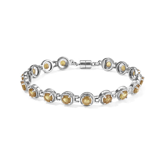 EverTrue himmelblauer Topas 19cm Armband, Edelstahl - 8,32 ct.