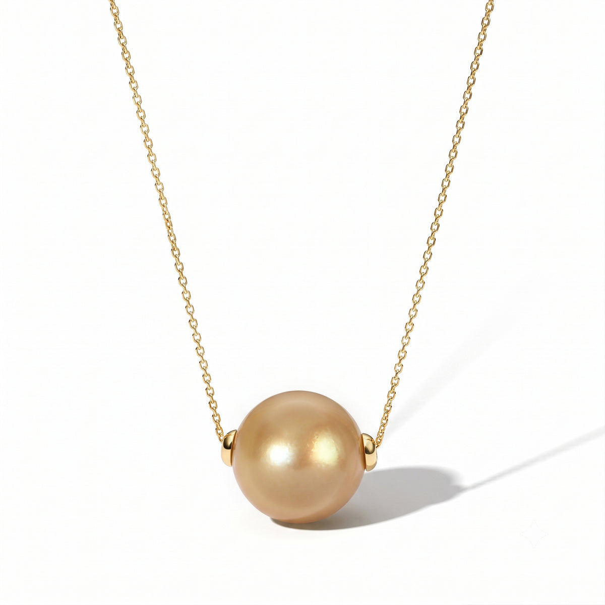 AAA Goldene Südsee Perle (12-13mm) Halskette ca. 45 cm 750 Gold 13.43 ct
