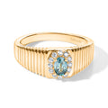 EVER TRUE AA Blauer Zirkon, Moissanit Ring Reine Bronze (Größe 19.00) ca. 0,94 ct