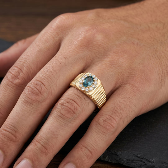 EVER TRUE AA Blauer Zirkon, Moissanit Ring Reine Bronze (Größe 19.00) ca. 0,94 ct