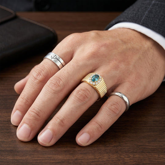 EVER TRUE AA Blauer Zirkon, Moissanit Ring Reine Bronze (Größe 19.00) ca. 0,94 ct