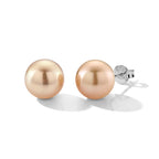 EXTREM SELTEN - AAAA Goldene Südsee Perle (11-12 mm) Ohrringe 750 Gold