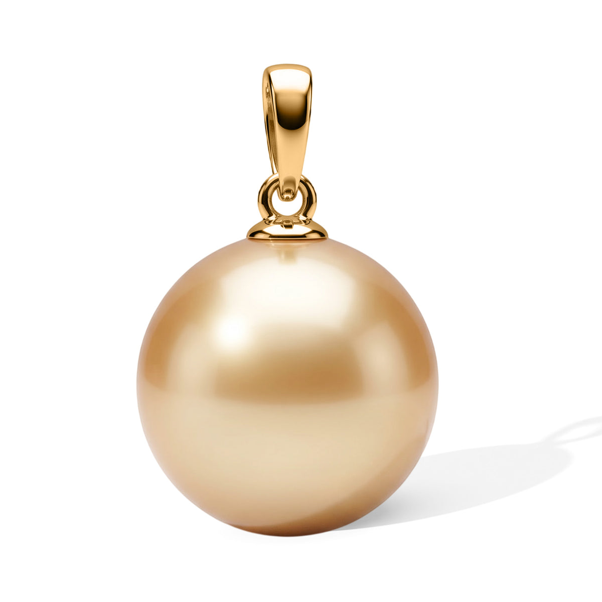 AAA Goldene Südsee Perle (14-15 mm) Anhänger 750 Gold 17.40 ct