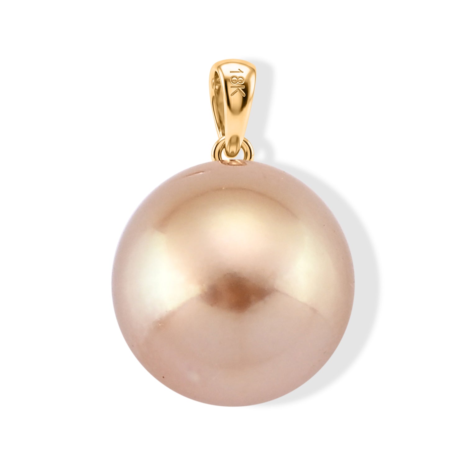 AAAA Goldene Südsee Perle (13-14 mm) Anhänger 750 Gold