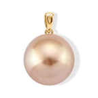 AAAA Goldene Südsee Perle (13-14 mm) Anhänger 750 Gold