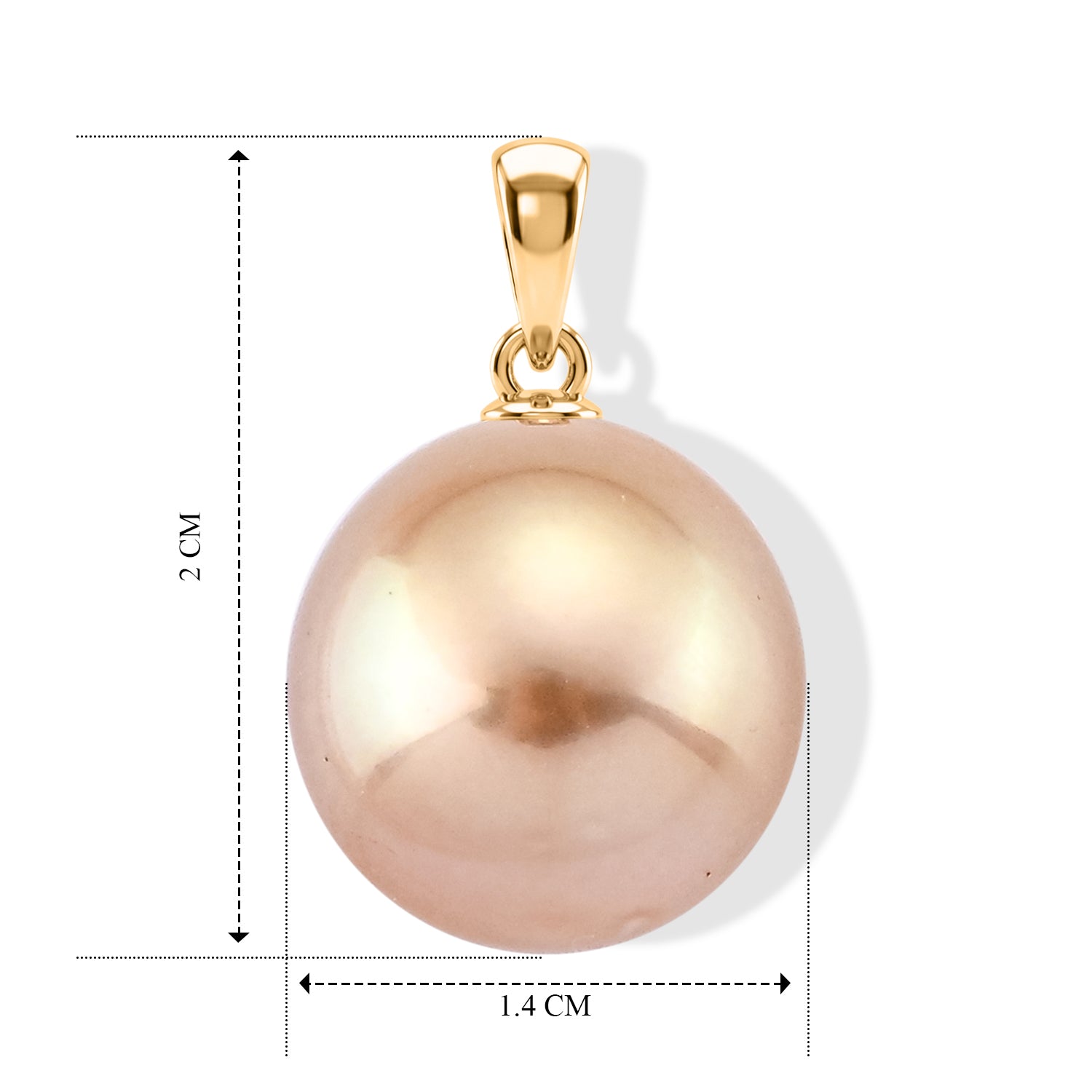 AAAA Goldene Südsee Perle (13-14 mm) Anhänger 750 Gold