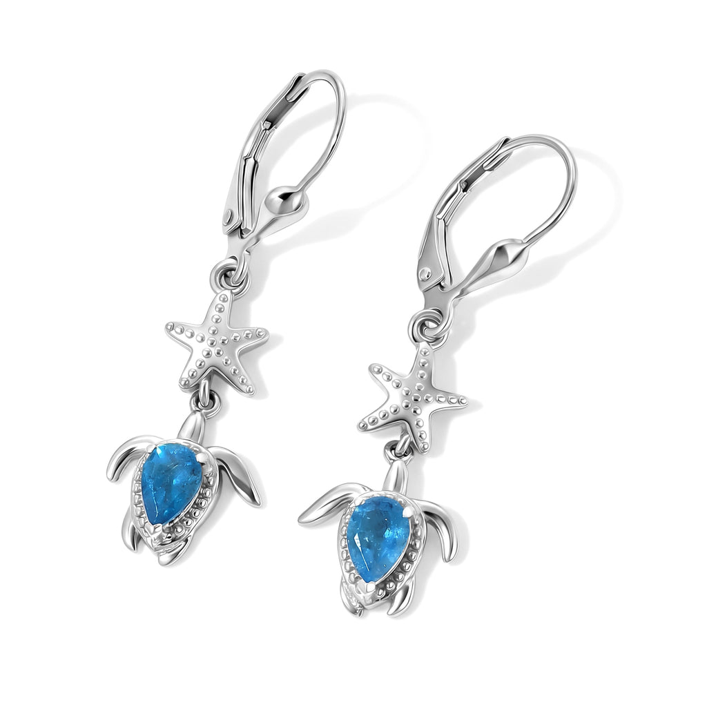 D'Joy Neon Apatit Ohrringe 925 Silber Platiniert ca. 0,87 ct.
