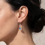 D'Joy Neon Apatit und Zirkon Ohrringe, 925 Silber platiniert - 1,06 ct.