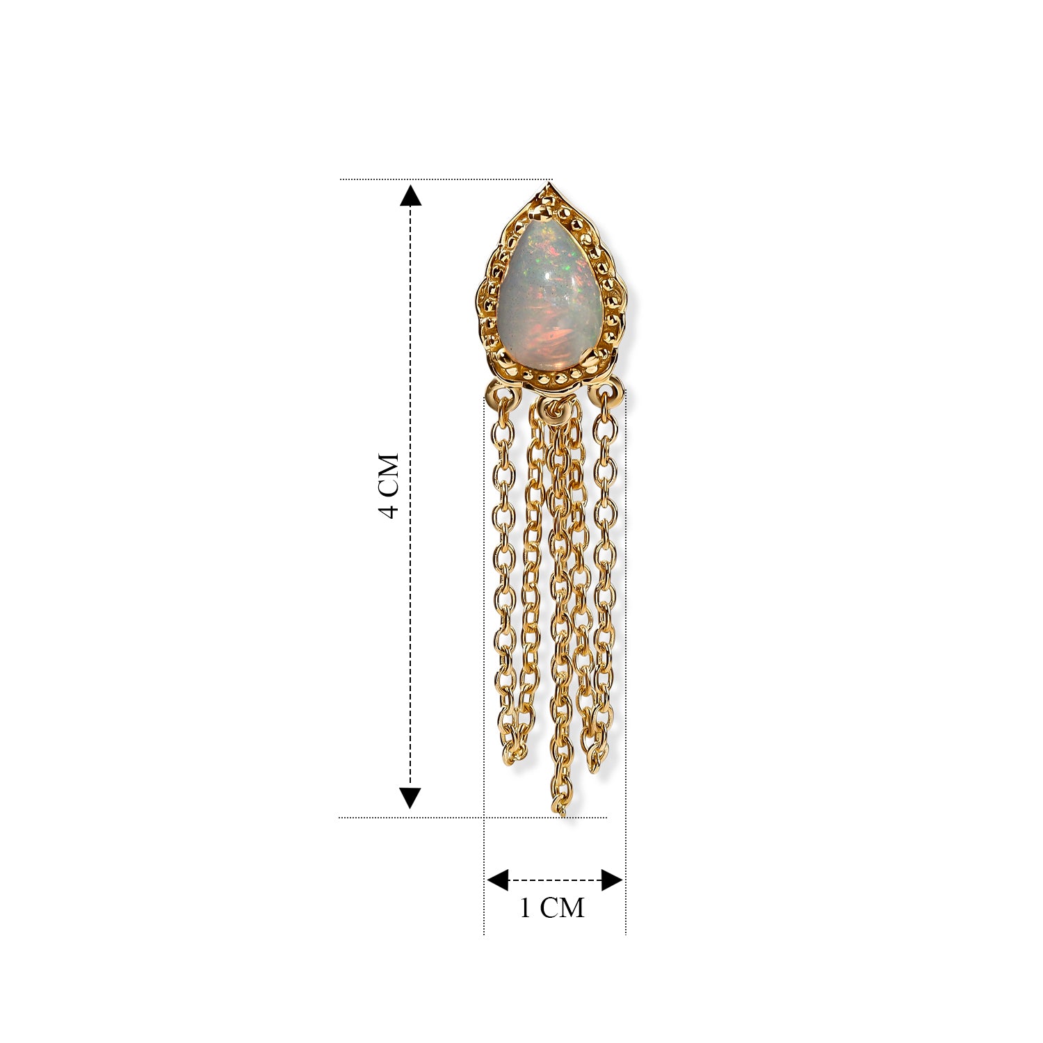 D'Joy AA natürliche, äthiopische Welo Opal Ohrringe, 925 Silber 750 vergoldet - 1,82 ct.