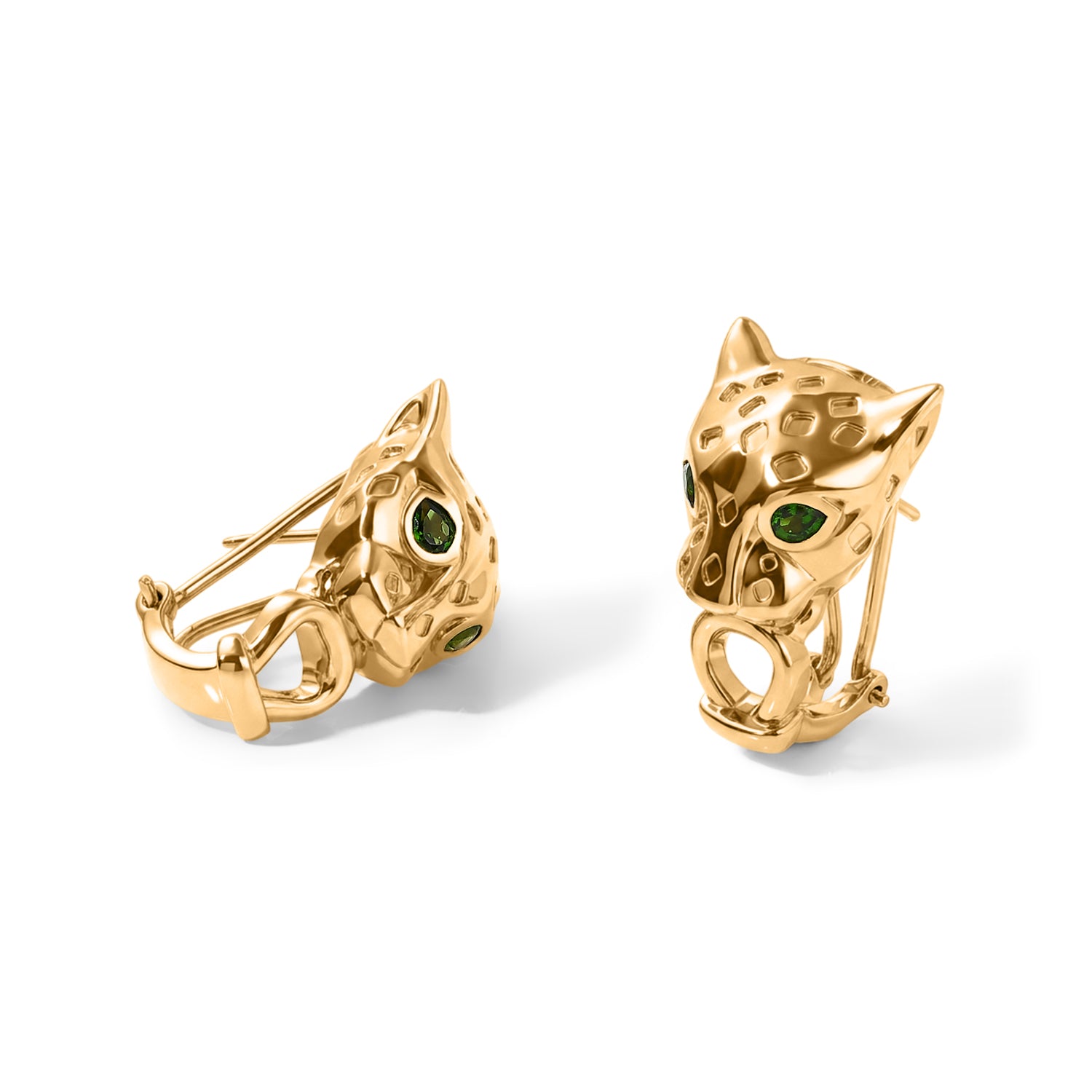 EverTrue natürliche Chromdiopsid Ohrringe, Messing mit Gelbgold E-Beschichtung - 0,76 ct.