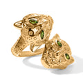 EverTrue natürlicher Chromdiopsid Ring, Messing mit Gelbgold E-Beschichtung - 0,46 ct.
