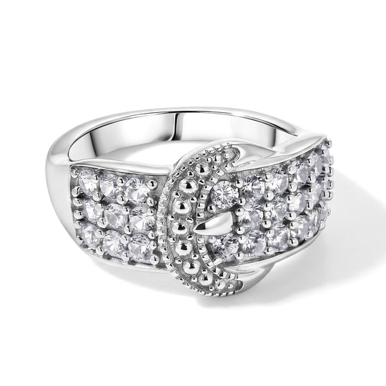 EVER TRUE Weißer Zirkon Ring 950 Kupfer (Größe 18.00) ca. 1,35 ct