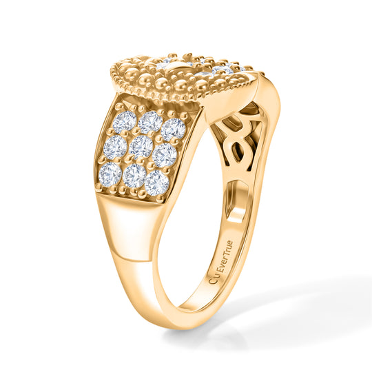 EVER TRUE Weißer Zirkon Ring 950 Kupfer (Größe 18.00) ca. 1,35 ct