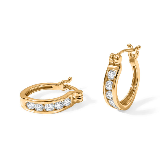 EverTrue weiße Zirkon Ohrringe, 950 Kupfer mit Platin E-Beschichtung - 1,70 ct.