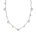 D'Joy Regenbogen Mondstein Halskette ca. 45 cm 925 Silber Rhodiniert ca. 11,00 ct.