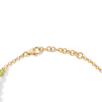 GP - Peridot, Süßwasser Perle (5mm) Armband ca. 19 cm 925 Silber 750 Gelbgold vermeil