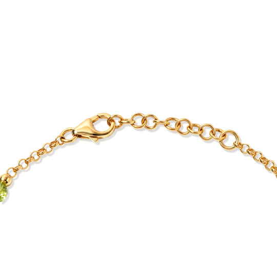 GP Trionfo Kollektion  - Peridot, Süßwasser Perle (5mm) Armband ca. 19 + 2 cm Extender 925 Silber 750 Gelbgold vermeil 26.17 ct