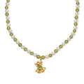 GP - Süßwasser Perle (5 mm), Peridot Halskette ca. 45 cm 925 Silber 750 Gelbgold vermeil