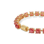 D'Joy Lab Grown Padparadscha-Saphir Armband ca. 18 cm 925 Silber 750 Gelbgold vermeil ca. 39,98 ct.