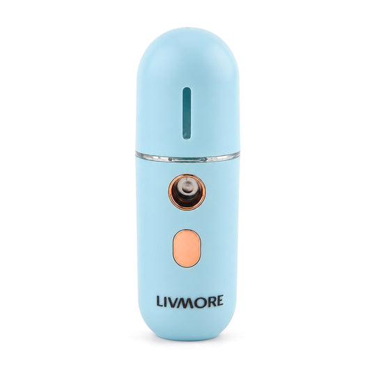 Livmore Nano-Gesichtssprüher für erfrischende Feuchtigkeit, wiederaufladbar, 12 ml, Blau