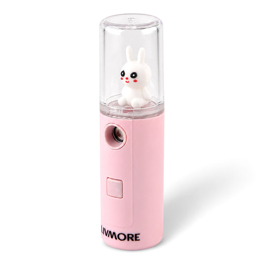 LIVMORE Nano-Gesichtssprüher für erfrischende Feuchtigkeit, wiederaufladbar, 30ml, Weiß