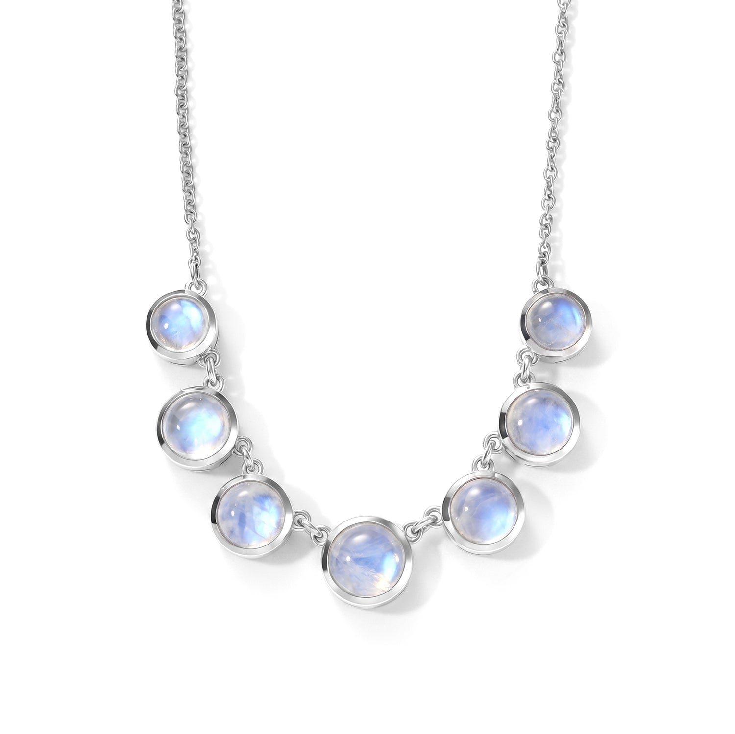 EVER TRUE Regenbogen Mondstein Halskette ca. 45 cm 950 Kupfer ca. 10.62 ct
