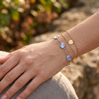 EVER TRUE Regenbogen Mondstein Armband ca. 19 cm 950 Kupfer ca. 9,75 ct.