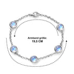 EVER TRUE Regenbogen Mondstein Armband ca. 19 cm 950 Kupfer ca. 9,75 ct.