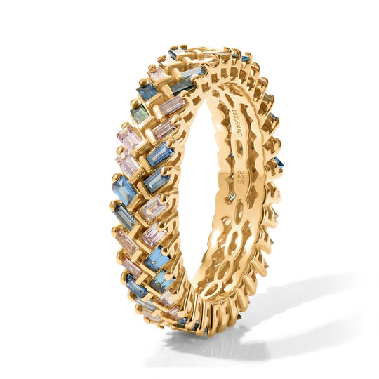 LUXURIANT DIAMOND - Lab Grown Champagner Diamant  SGL zertifiziert  SI-GH, Lab Grown Grüner Diamant Ring 925 Silber 750 Gelbgold vermeil (Größe 19.00) ca. 1,00 ct
