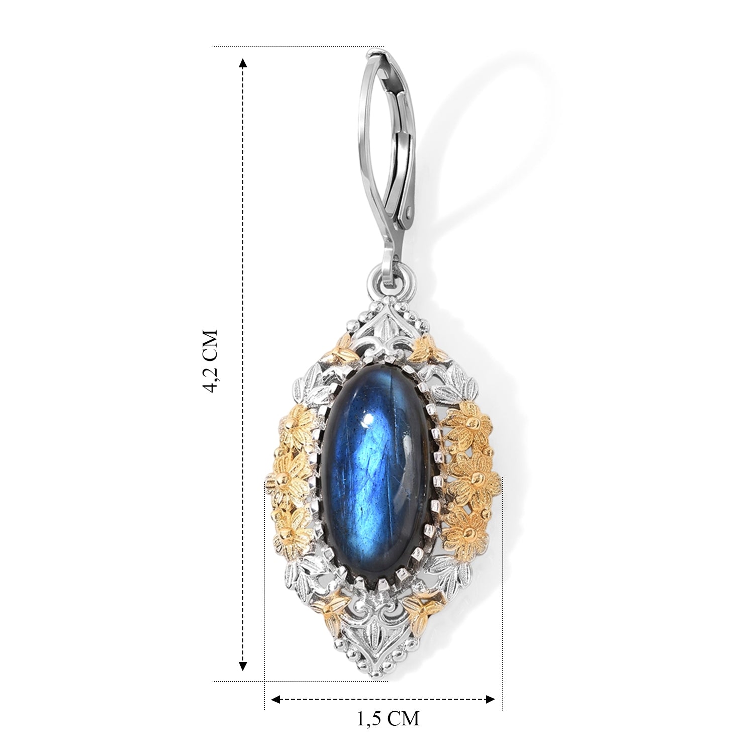 EVER TRUE AA Labradorit Ohrringe Reine Bronze ca. 7,46 ct.