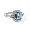 LUXORO AAA Santamaria Aquamarin, Weißer Diamant Ring 417 Gold (Größe 18.00) ca. 1,83 ct