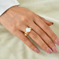GP Italienischer Garten Kollektion - AA Natürlicher, äthiopischer Welo Opal, Natürlicher Chromdiopsid Ring 925 Silber 750 Gelbgold vermeil (Größe 21.00) ca. 3.05 ct
