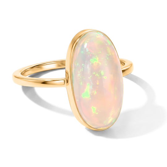 AAA Natürlicher, äthiopischer Welo Opal (Oal 16x8mm) Ring 375 Gold (Größe 21.00) ca. 3.51 ct