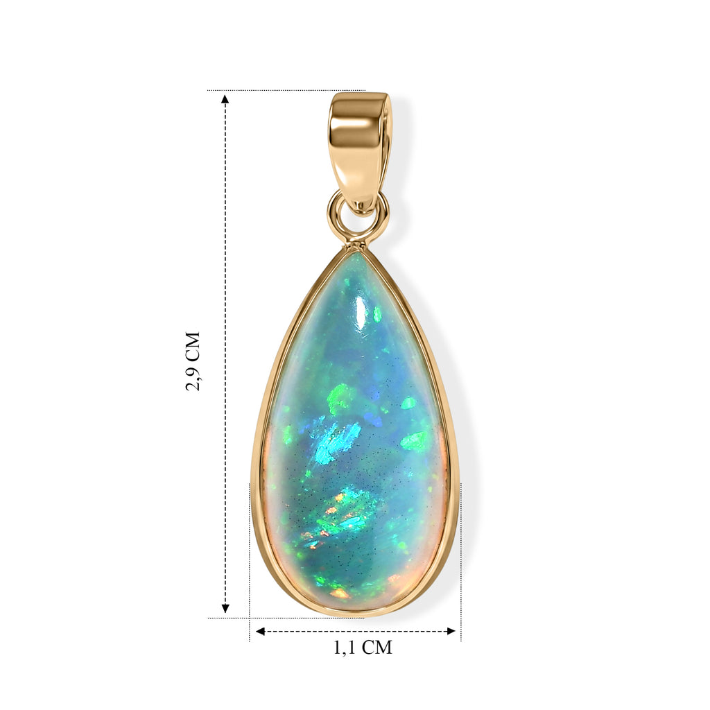 AAA Natürlicher, äthiopischer Welo Opal Anhänger 375 Gold ca. 5,84 ct.