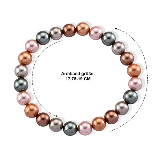Flexibles mehrfarbiges Muschelkernperlen Armband