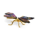 LIVMORE Dekofigur Libelle aus vergoldeter Metalllegierung, 5 x 9,5 cm, Mehrfarbig